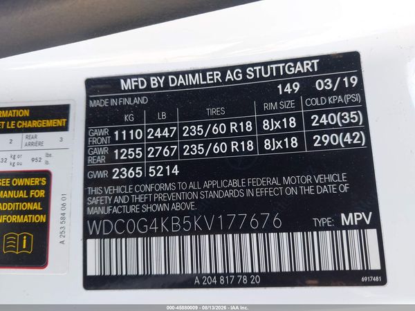 2019 MERCEDES-BENZ GLC 300 4MATIC