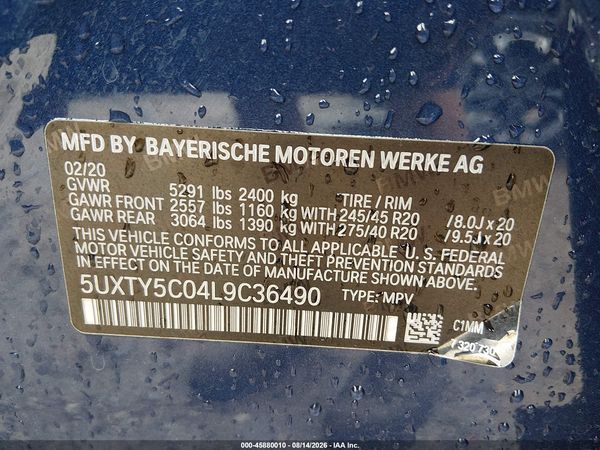 2020 BMW X3 XDRIVE30I