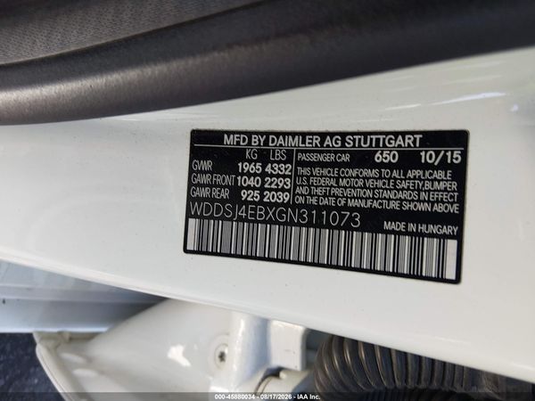 2016 MERCEDES-BENZ CLA 250 CLA250