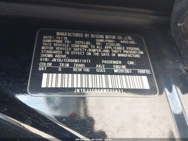 2019 NISSAN ROGUE SPORT SV — I9