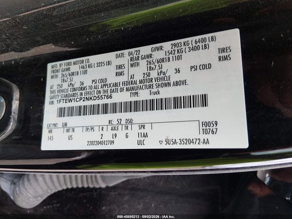 2022 FORD F-150 XLT — I9