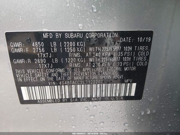 2020 SUBARU OUTBACK PREMIUM