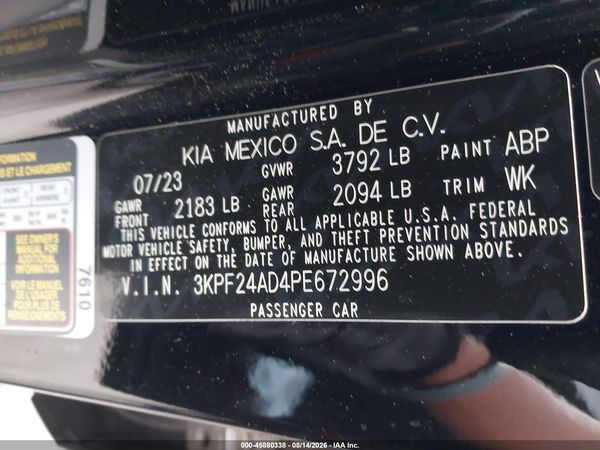 2023 KIA FORTE LXS