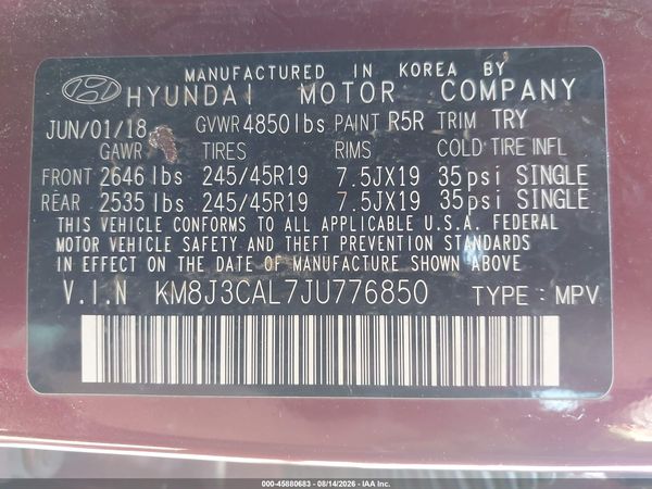 2018 HYUNDAI TUCSON SPORT