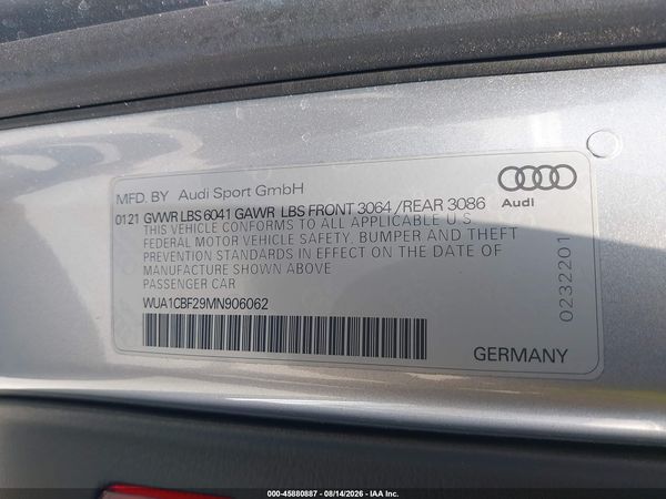 2021 AUDI RS 6 AVANT TFSI QUATTRO TIPTRONIC