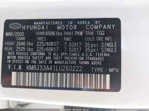 2020 HYUNDAI TUCSON VALUE