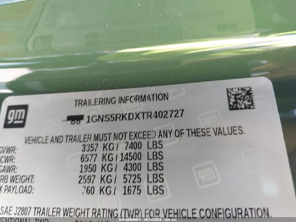 2026 CHEVROLET TAHOE 2WD RST — I9