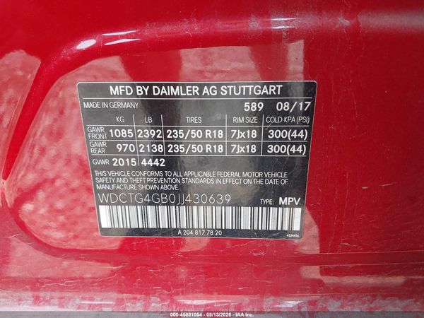 2018 MERCEDES-BENZ GLA 250 4MATIC