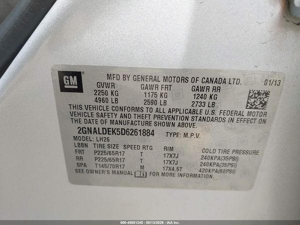 2013 CHEVROLET EQUINOX 1LT — I9