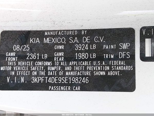 2025 KIA K4 LX