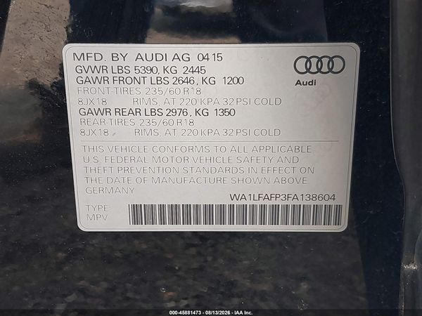 2015 AUDI Q5 PREMIUM PLUS
