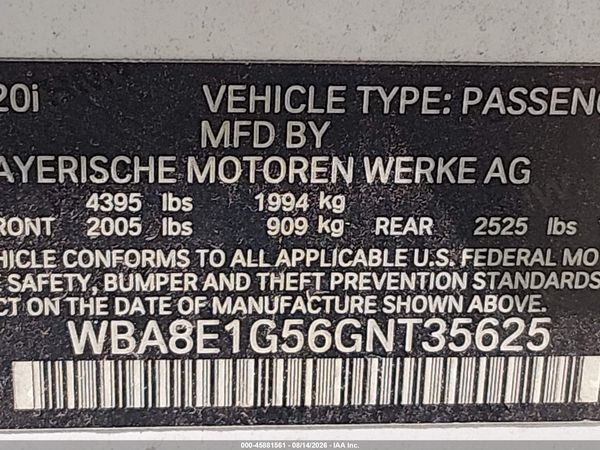 2016 BMW 320I SA