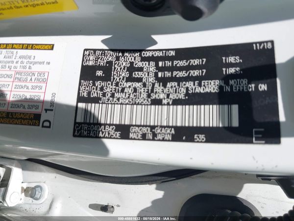 2019 TOYOTA 4RUNNER SR5 PREMIUM