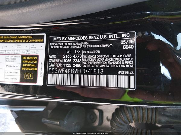 2015 MERCEDES-BENZ C 300 4MATIC