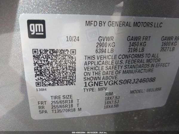 2024 CHEVROLET TRAVERSE AWD LT — I9