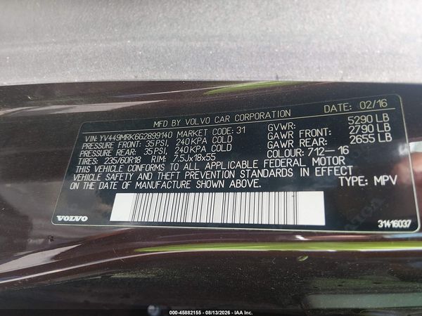 2016 VOLVO XC60 T6 DRIVE-E