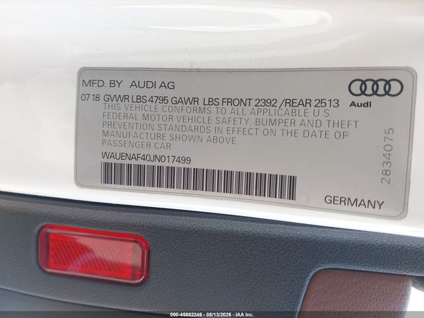 2018 AUDI A4 2.0T PREMIUM
