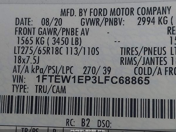 2020 FORD F-150 XLT