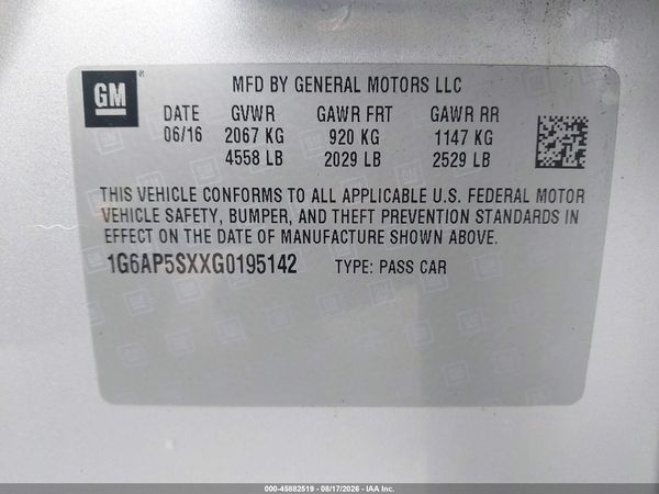 2016 CADILLAC CTS STANDARD