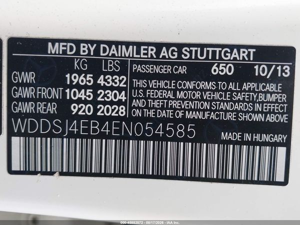 2014 MERCEDES-BENZ CLA 250 CLA250