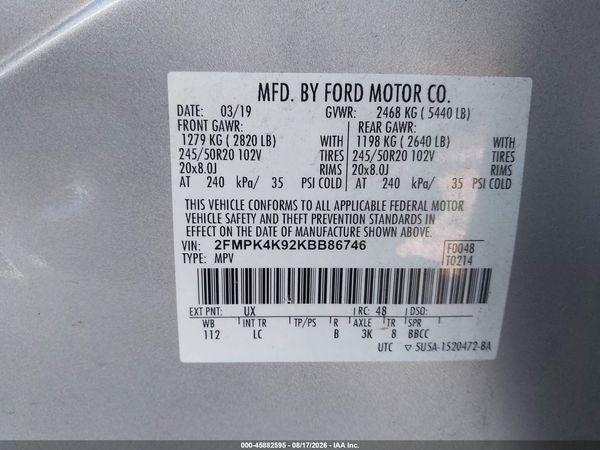 2019 FORD EDGE TITANIUM