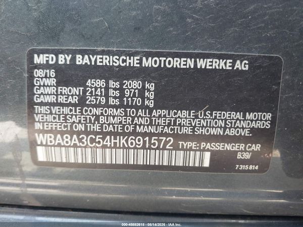 2017 BMW 320I XDRIVE