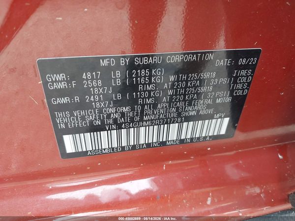 2024 SUBARU CROSSTREK LIMITED — I9