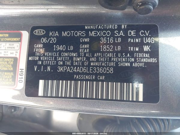 2020 KIA RIO S