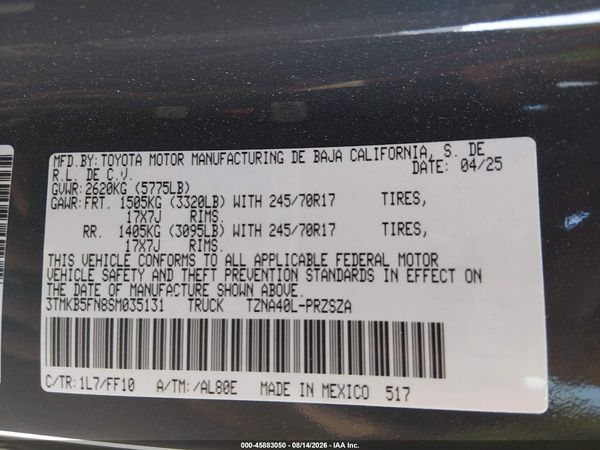 2025 TOYOTA TACOMA SR5