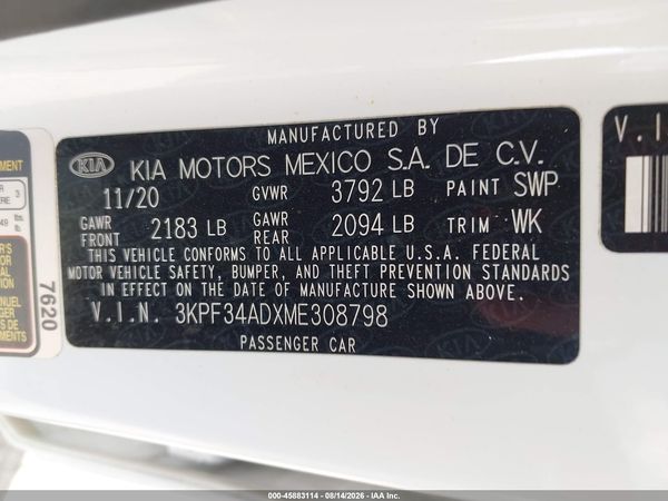 2021 KIA FORTE GT-LINE