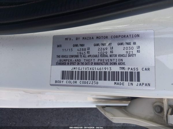 2016 MAZDA MAZDA6 I TOURING