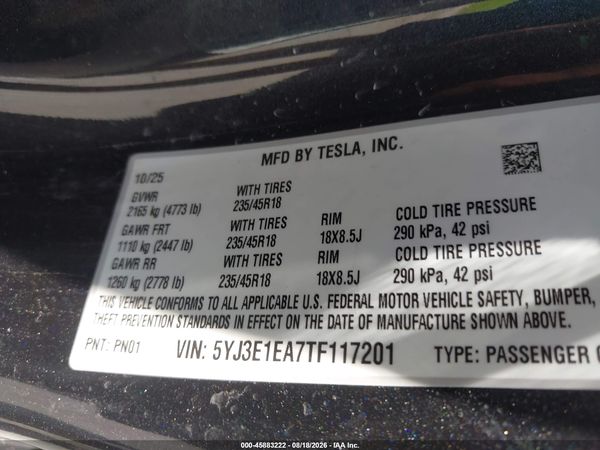 2026 TESLA MODEL 3