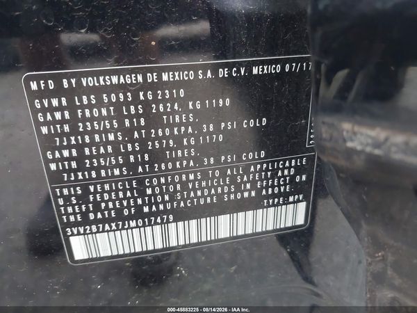 2018 VOLKSWAGEN TIGUAN 2.0T SE/2.0T SEL — I9
