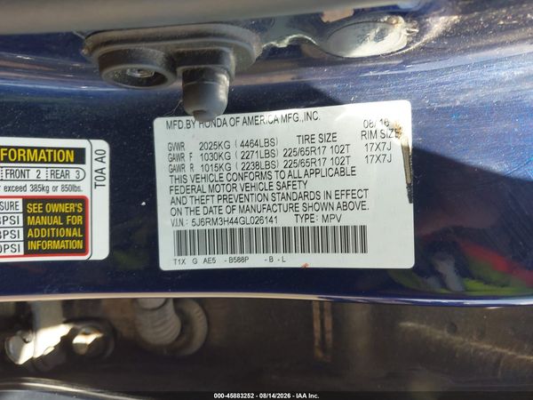 2016 HONDA CR-V SE