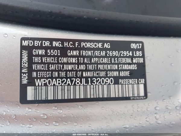 2018 PORSCHE PANAMERA 4S