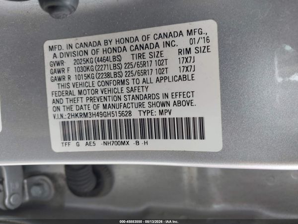 2016 HONDA CR-V SE