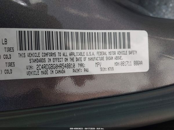 2017 DODGE GRAND CARAVAN SE PLUS