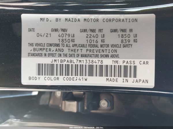 2021 MAZDA MAZDA3 SELECT