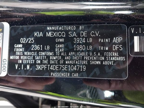 2025 KIA K4 LXS