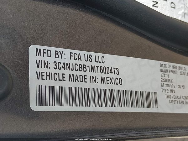 2021 JEEP COMPASS LATITUDE FWD