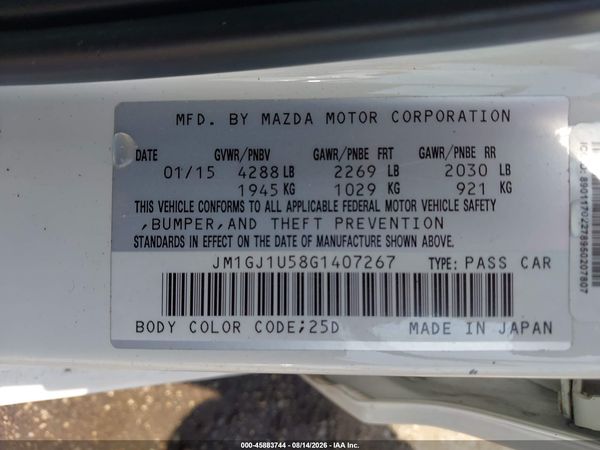 2016 MAZDA MAZDA6 I SPORT