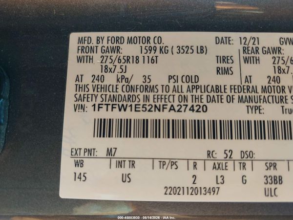 2022 FORD F-150 XLT
