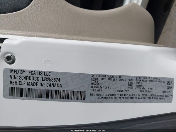 2020 DODGE GRAND CARAVAN SXT