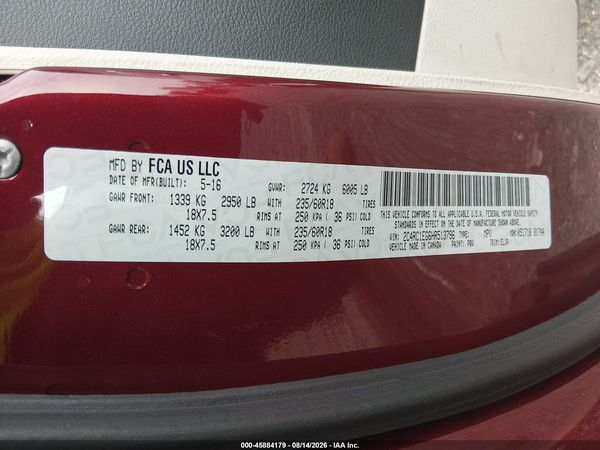 2017 CHRYSLER PACIFICA TOURING-L PLUS — I9