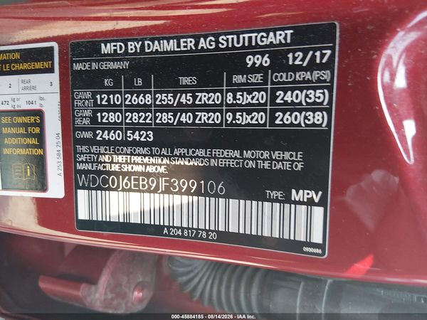 2018 MERCEDES-BENZ AMG GLC 43 COUPE 4MATIC