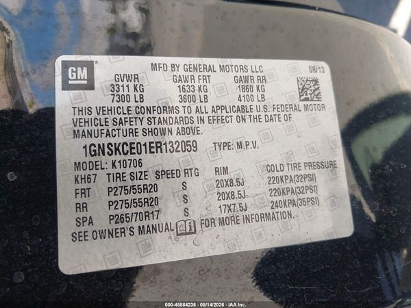 2014 CHEVROLET TAHOE LTZ — I9