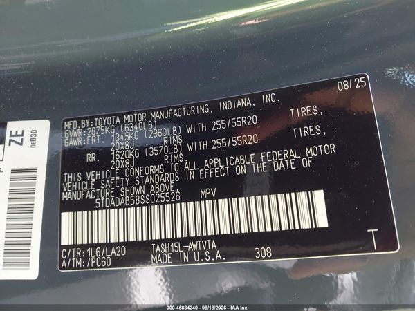 2025 TOYOTA GRAND HIGHLANDER HYBRID LIMITED MAX