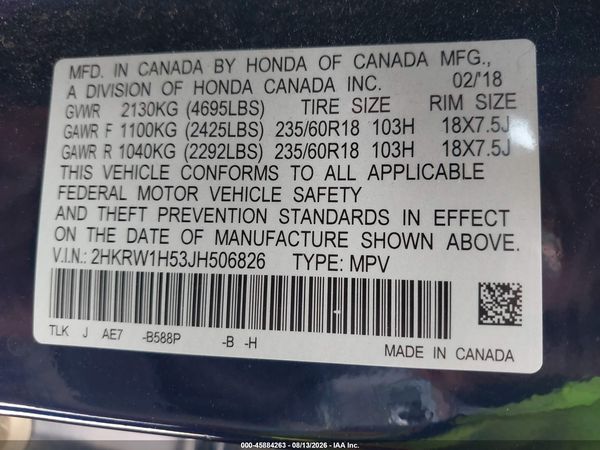 2018 HONDA CR-V EX