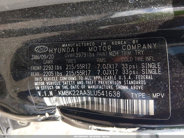 2020 HYUNDAI KONA SEL