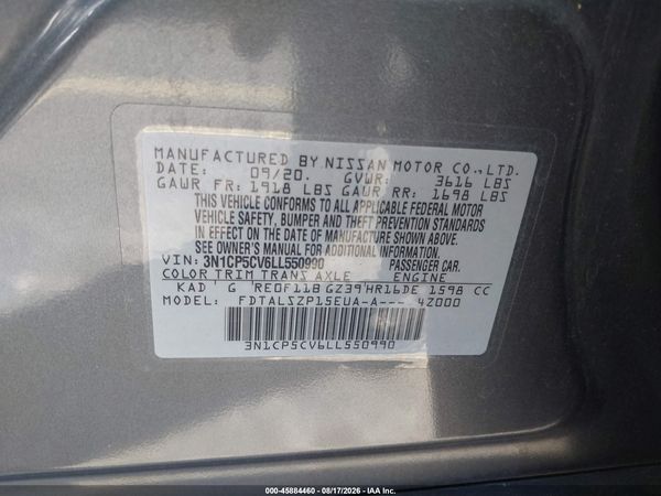 2020 NISSAN KICKS SV XTRONIC CVT